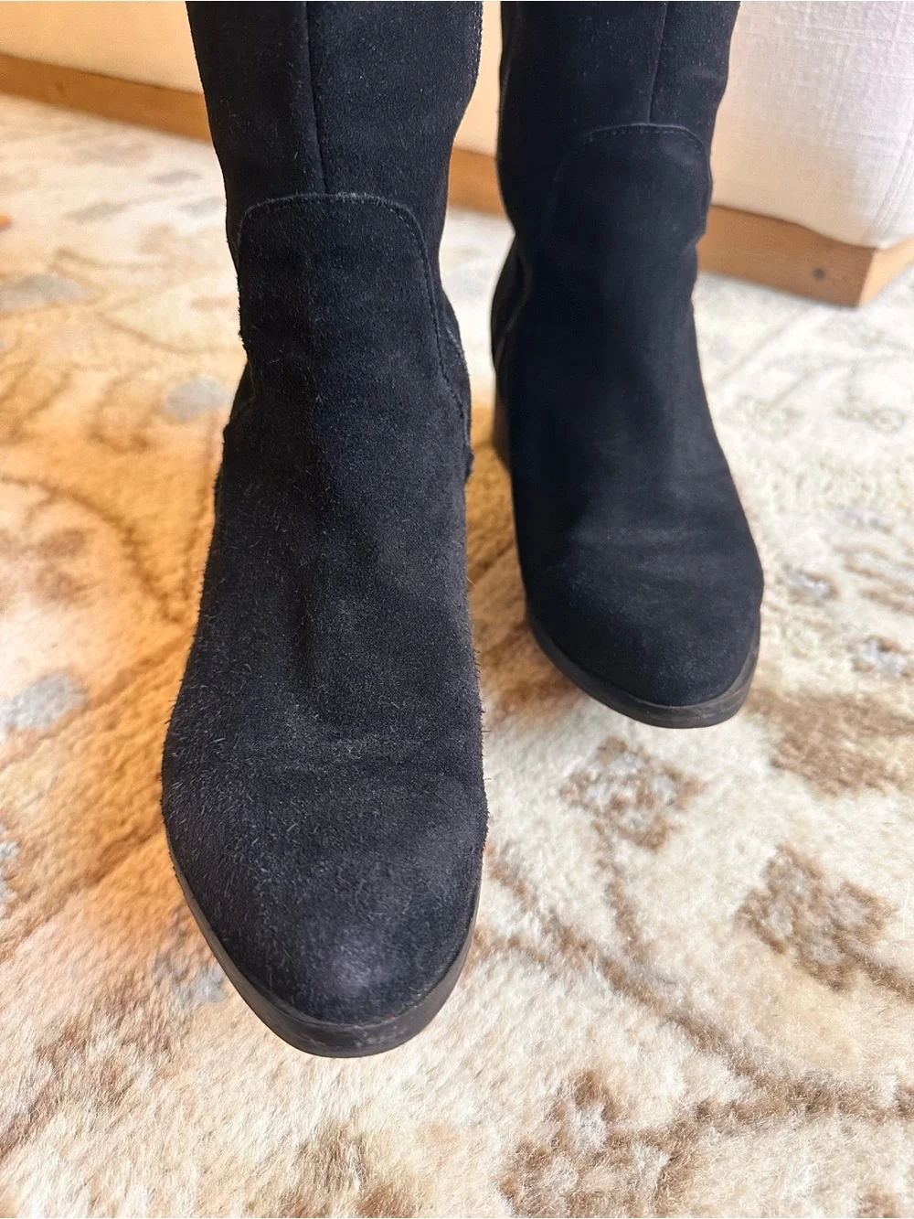 Steve Madden Black Suede Over the Knee OTK Boots Size 9 Leather